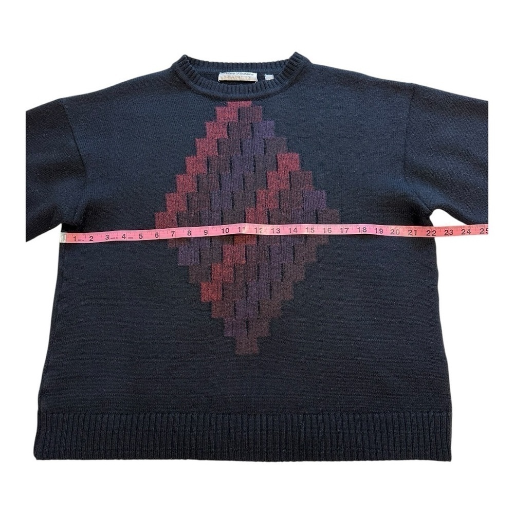 Klauss Boekler Vintage 90s Sweater Crew Neck Wool Blend Pullover Black - Medium - Picture 6 of 7
